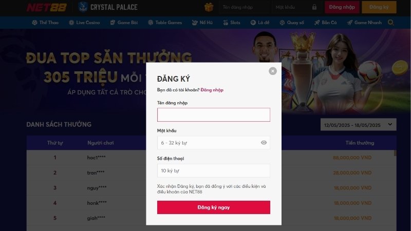 Giao diện và trải nghiệm người dùng khi đăng ký